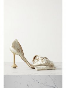 Toy bow-detailed crushed-velvet sandals