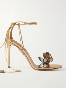 Papillo 105 embellished metallic leather sandals