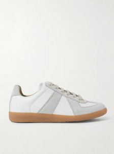 Replica leather and suede sneakers