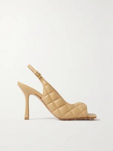 Quilted leather slingback sandals