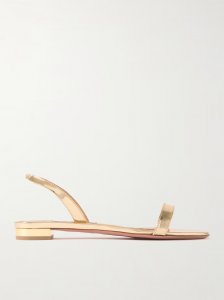 So Nude mirrored-leather slingback sandals