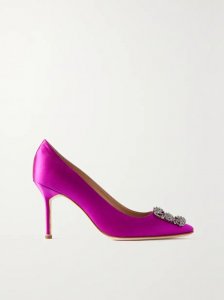 Hangisi 90 crystal-embellished satin pumps