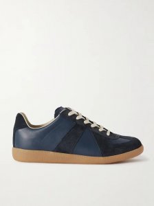 Replica leather and suede sneakers