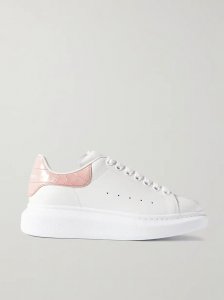 Leather exaggerated-sole sneakers