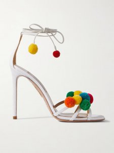 Fiesta 105 embellished raffia and leather sandals