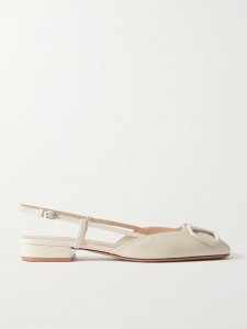 VLOGO patent-leather slingback flats