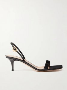 Ribbon 55 patent-leather slingback sandals