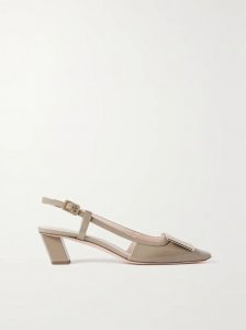 Belle Vivier patent-leather slingback pumps