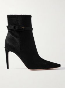 Linsay 95 buckled calf hair ankle boots