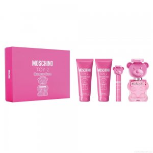 Kit Perfume Moschino Toy 2 Bubble Gum Wom Eau de Toilette 100 ml + Miniatura 10 ml + Gel de Banho 100 ml + Loção Corporal 100 ml