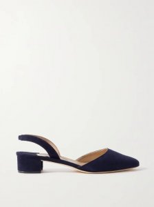 Aspro 30 suede slingback point-toe pumps