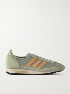 SL 72 leather-trimmed nylon and suede sneakers