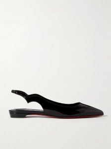 Hot Chikita patent-leather slingback point-toe flats