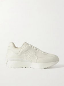 Embossed leather sneakers