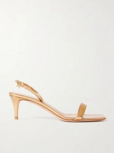 Ribbon 55 patent-leather slingback sandals