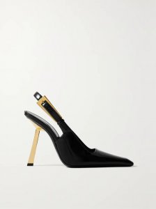 Lee patent-leather slingback pumps