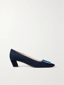 Belle Vivier embellished suede pumps