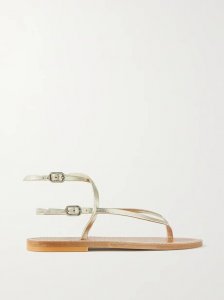 + NET SUSTAIN Abako metallic leather sandals