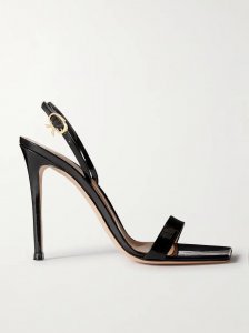 Ribbon 105 patent-leather slingback sandals