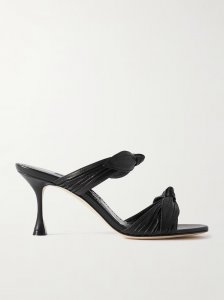 Lollo 70 bow-embellished leather mules