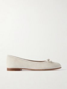 Veralli bow-detailed suede ballet flats