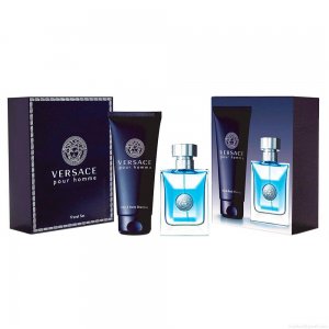 Kit Perfume Versace Pour Homme Masculino Eau de Toilette 50 ml + Gel de Banho 100 ml