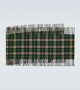 BurberryBurberry Check fringed cashmere scarf