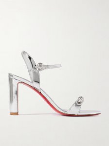 Atmospheria 85 crystal-embellished metallic leather sandals