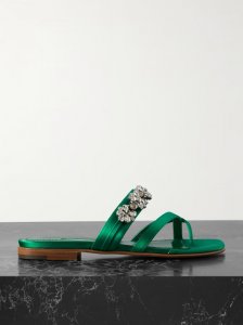 Perlusa crystal-embellished satin sandals