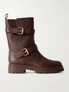 Thiago Flair buckled textured-leather boots