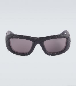 Bottega VenetaIntrecciato rectangular sunglasses