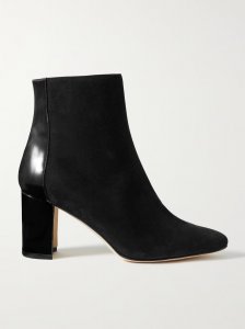 Rosie 70 patent-leather and suede ankle boots