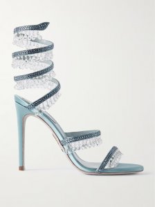 Chandelier crystal-embellished satin sandals