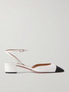 French Flirt 35 grosgrain-trimmed leather Mary Jane pumps