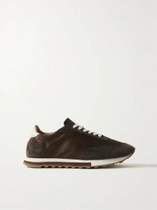 Owen Runner satin, suede and leather sneakers