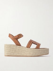 Kate cutout leather wedge sandals