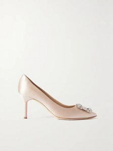 Hangisi 70 crystal-embellished satin pumps