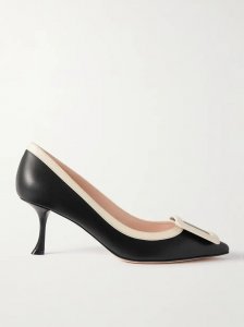 Viv' In The City buckled two-tone leather pumps