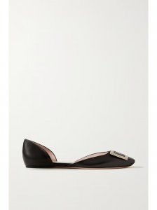 Trompette D'Orsay leather ballet flats