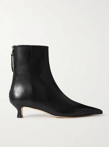 Zoe leather point-toe ankle boots