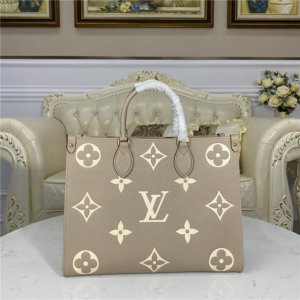 Louis Vuitton OnTheGo MM Monogram Empreinte Leather Tourterelle Bag