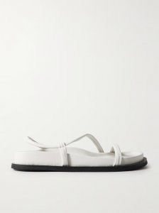 Twist leather slingback sandals