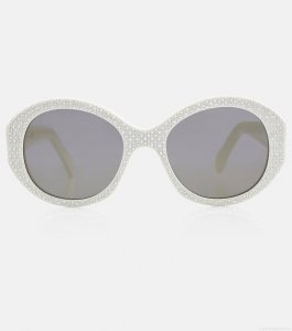 Celine EyewearBold 3 Dots embellished round sunglasses