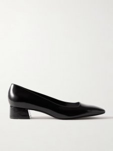 Vera glossed-leather pumps