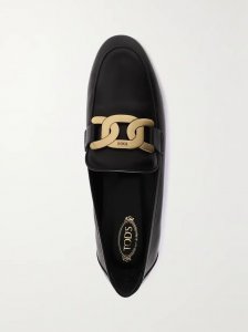 Embellished leather loafers