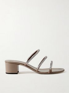 Roll crystal-embellished leather sandals