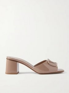 VLOGO 60 embellished patent-leather mules