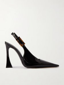 Dune patent-leather slingback pumps