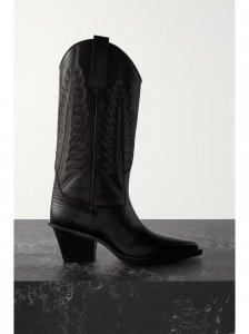 Rosario embroidered textured and croc-effect leather cowboy boots