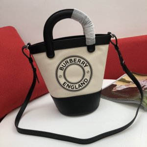 BURBERRY HANDBAG black with off-white accents